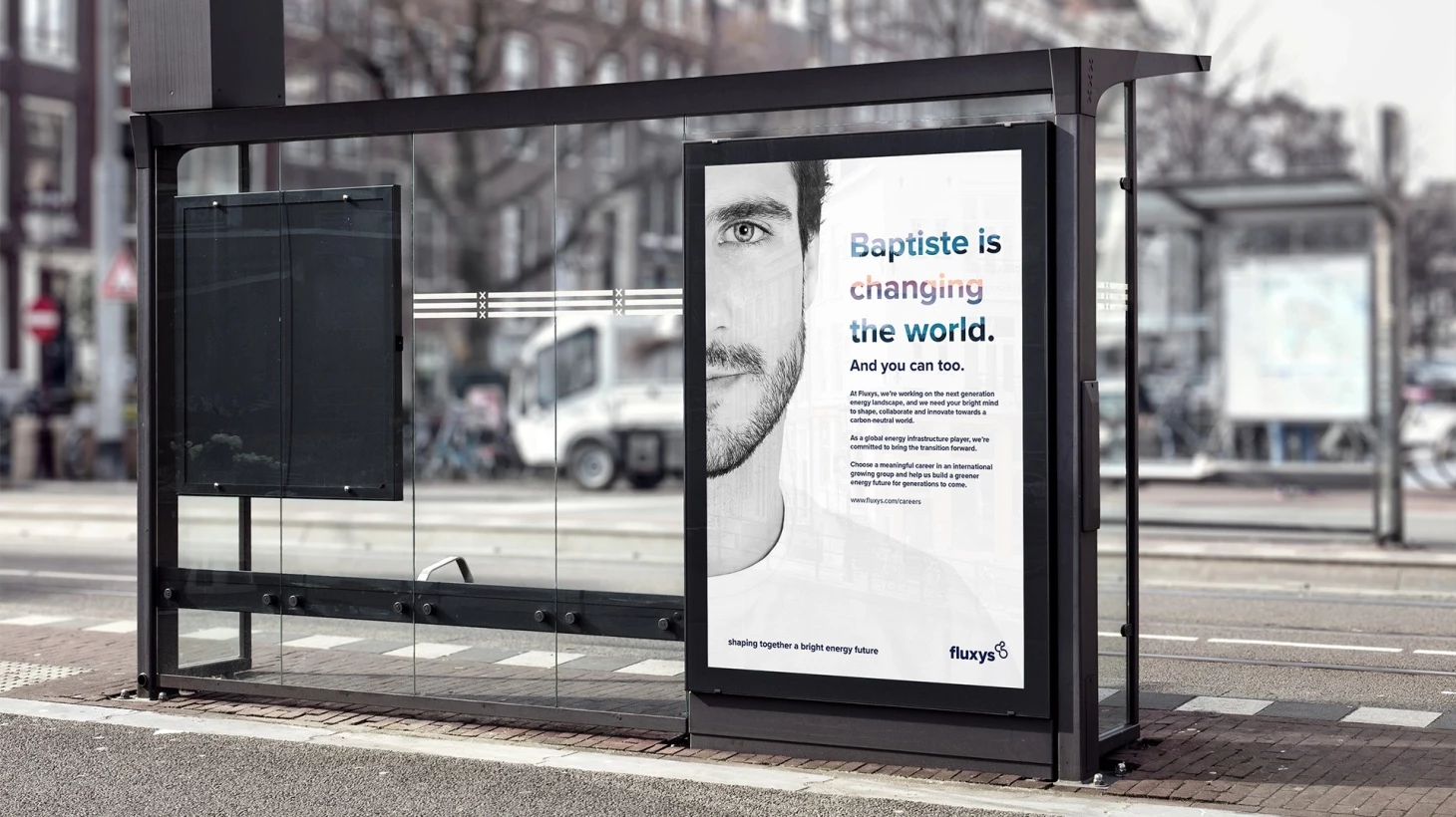 Fluxys campagne op busstop